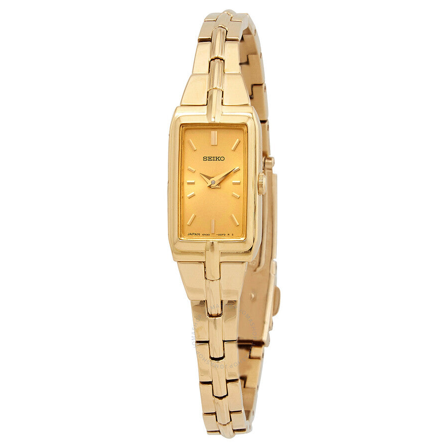 Seiko Solar Quartz Champagne Dial Ladies Watch SWR048 - Watches of America