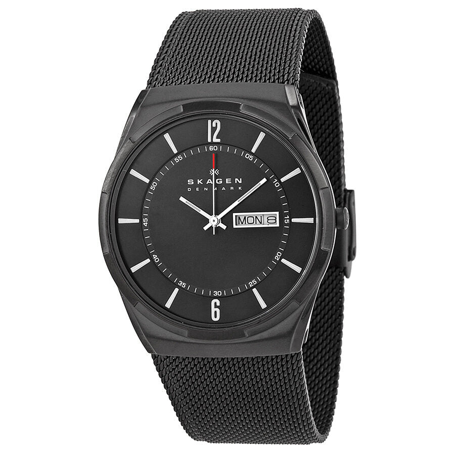 Reloj Skagen Aktiv con esfera negra y malla de PVD negro para hombre SKW6006