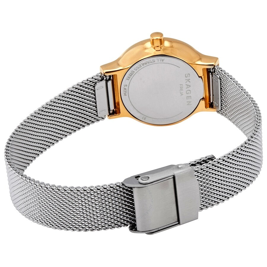 Reloj Skagen Freja con esfera blanca y malla de acero inoxidable para mujer SKW2666