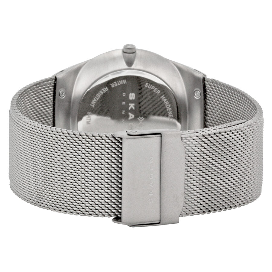 Skagen Melbye Reloj de malla de acero inoxidable con esfera gris para hombre SKW6078