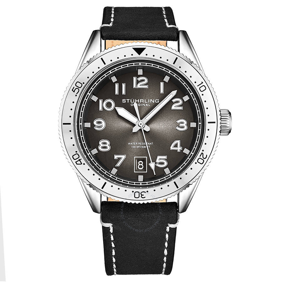 Stuhrling Original Monaco Quartz Black Dial Men's Watch M13669 - The Watches Men & Co