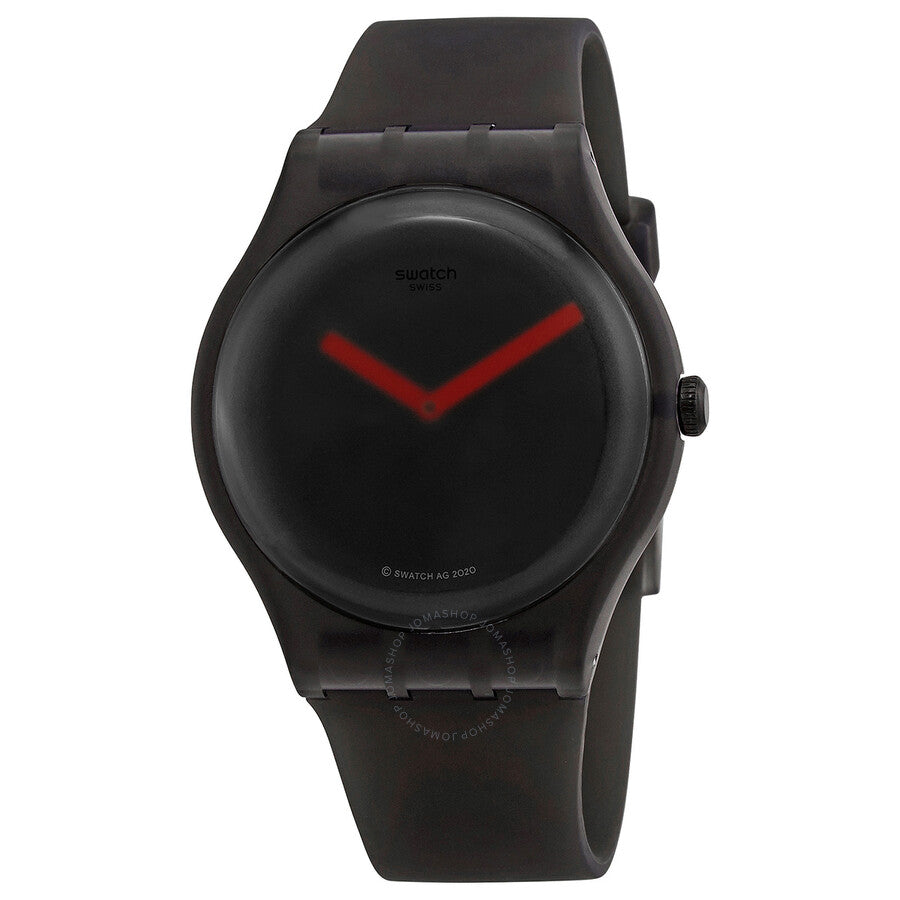 Swatch Black Blur Quartz Transparent Dial Men's Watch SUOB183 - The Watches Men & Co