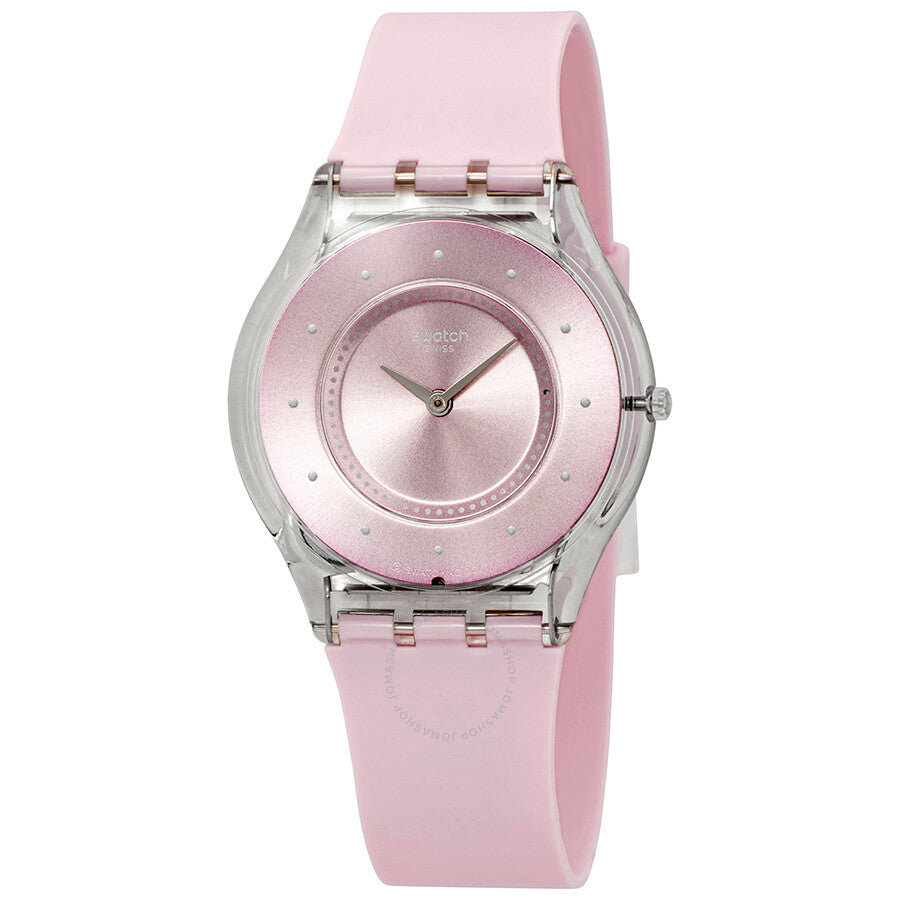 Swatch Pink Pastel Pink Dial Pink Rubber Ladies Watch SFE111 - The Watches Men & Co