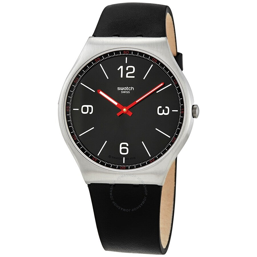 Swatch SKINBLACK Quartz Black Dial Men's Watch SS07S100 - The Watches Men & Co