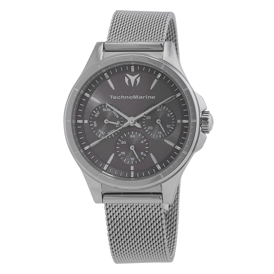 Technomarine MoonSun Date-Day Quartz Charcoal Dial Ladies Watch TM-822048 - The Watches Men & Co