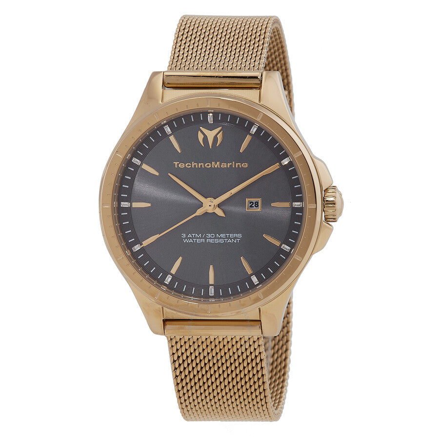 Technomarine MoonSun Date Quartz Charcoal Dial Ladies Watch TM-822037 - The Watches Men & Co