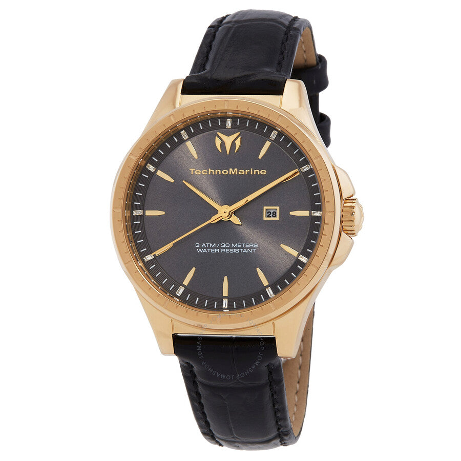 Technomarine MoonSun Date Quartz Charcoal Dial Ladies Watch TM-822044 - The Watches Men & Co