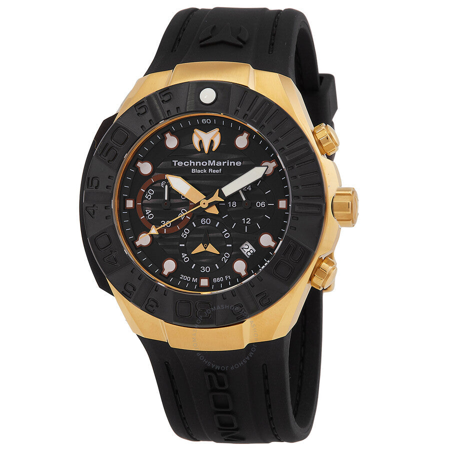 Technomarine Reef Black Chronograph GMT Quartz Black Dial Men's Watch TM-523012 - The Watches Men & Co