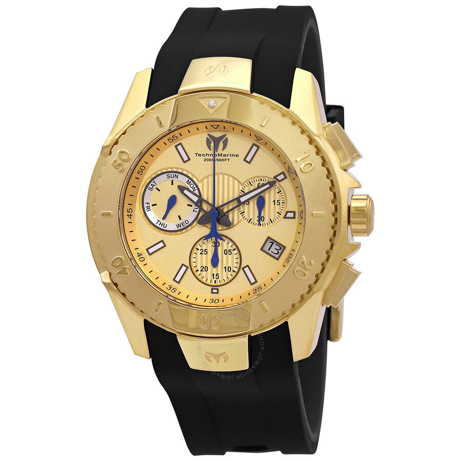 Technomarine UF6 Chronograph Quartz Gold Dial Men's Watch TM-617001 - The Watches Men & Co