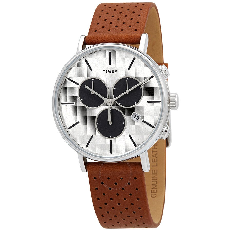 Reloj Timex Fairfield cronógrafo de cuarzo con esfera plateada para hombre TW2R79900