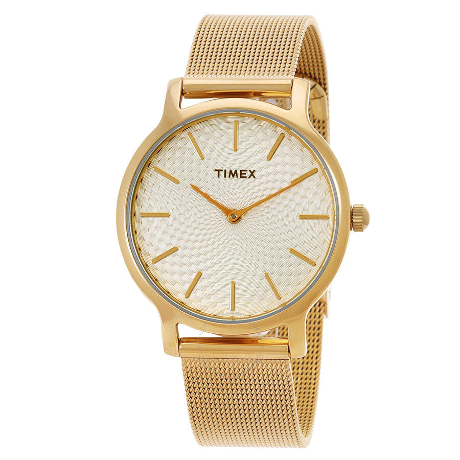 Timex Metropolitan Quartz Champagne Dial Ladies Watch TW2T25900 - The Watches Men & Co