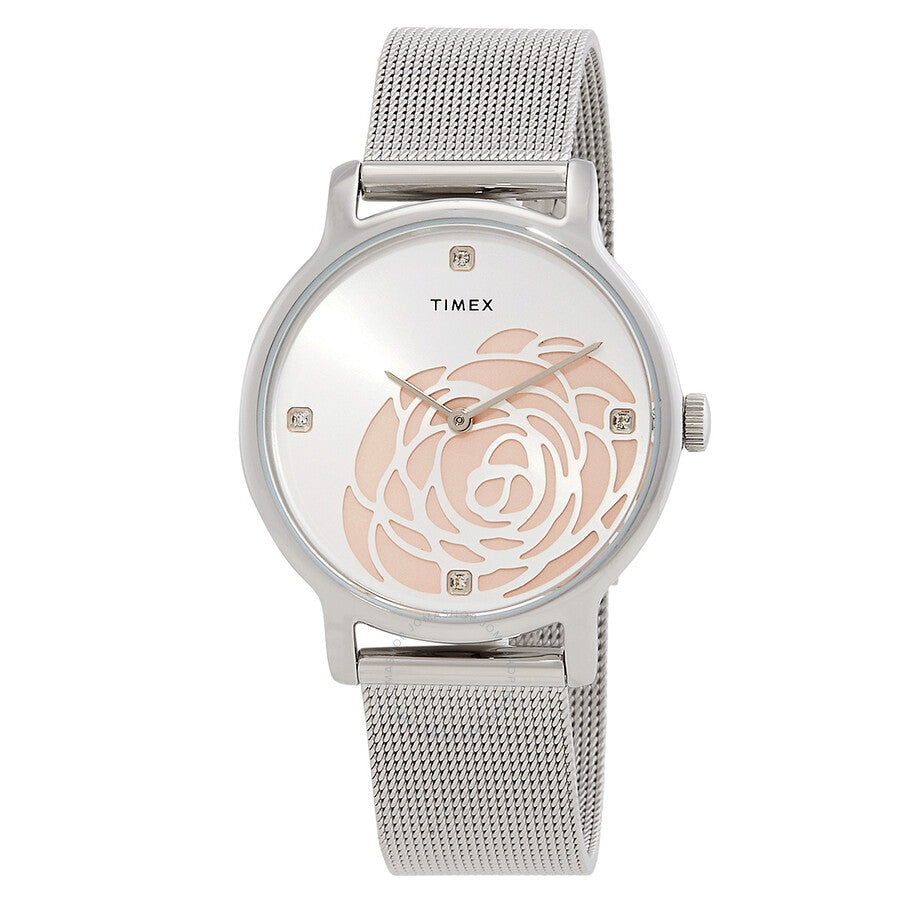 Timex Transcend Quartz Crystal Grey Dial Ladies Watch TW2U98200 - The Watches Men & Co