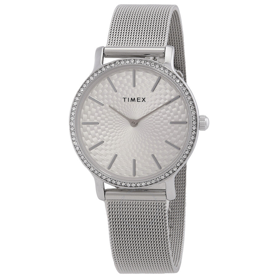 Timex Transcend Quartz Crystal Silver-Tone Dial Ladies Watch TW2V52400 - The Watches Men & Co