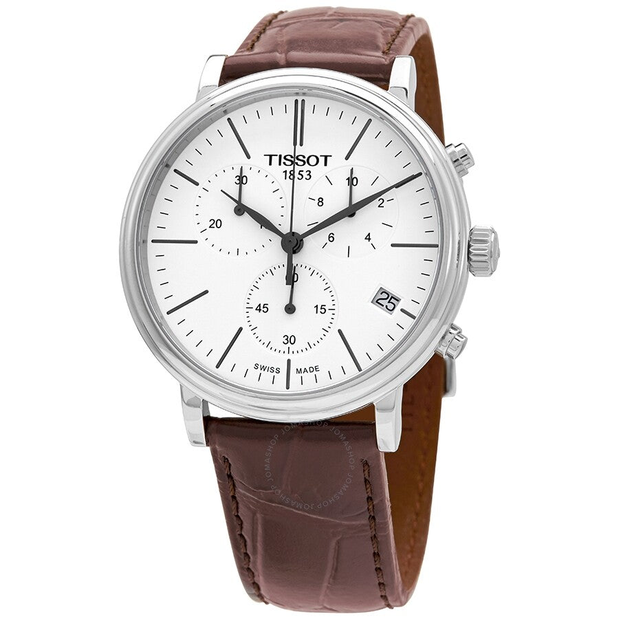 Tissot Carson Premium Chronograph Quartz White Dial Watch T122.417.16.011.00 - The Watches Men & Co