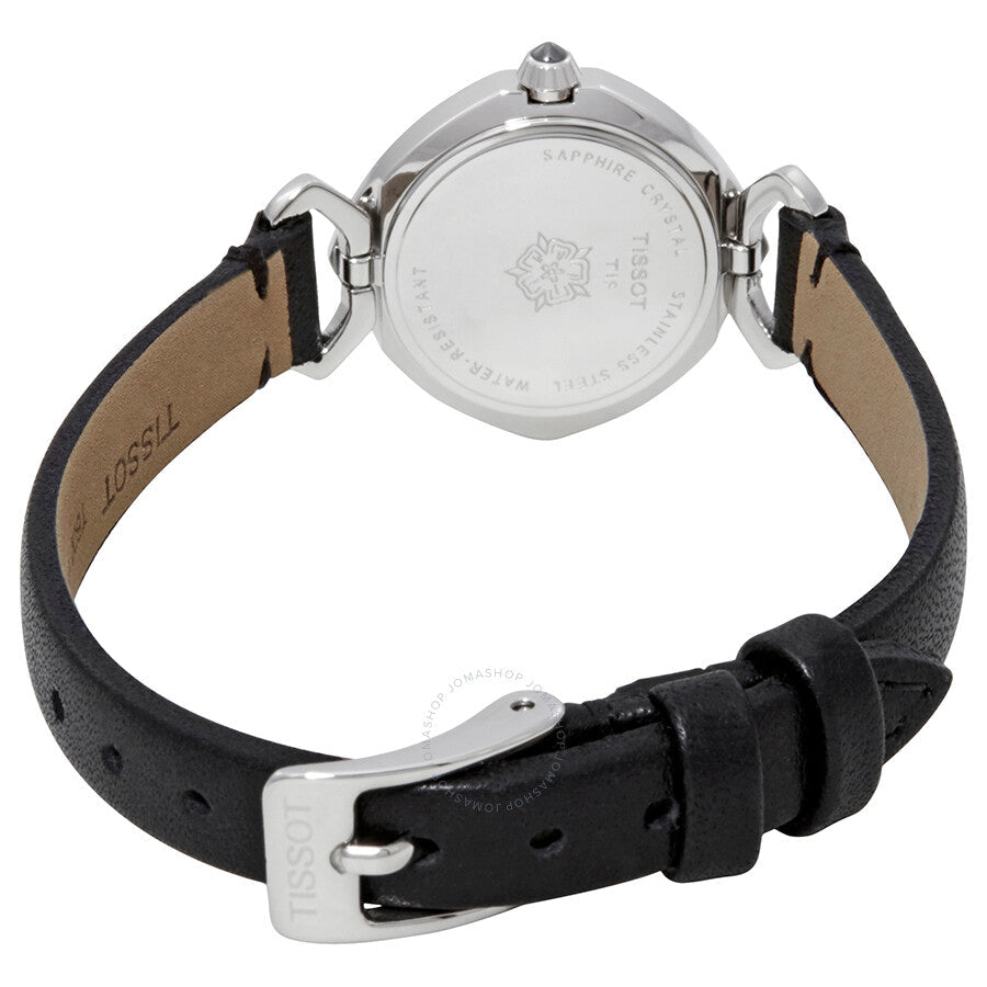 Tissot Femini-T Mother of Pearl Dial Ladies Black Leather Watch T113.109.16.126.00 - The Watches Men & Co #3