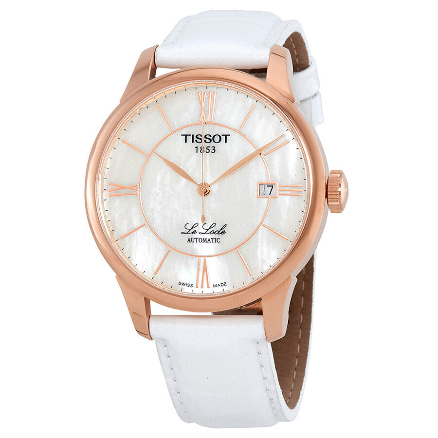 Tissot Le Locle Automatic White Mother of Pearl Dial Ladies Watch T41.6.453.83 - The Watches Men & Co