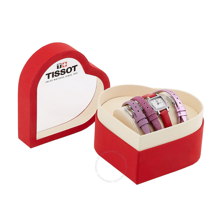 Tissot Lovely Square Valentines Quartz Diamond Silver Dial Ladies Watch T0581091603600 - Watches of America #4