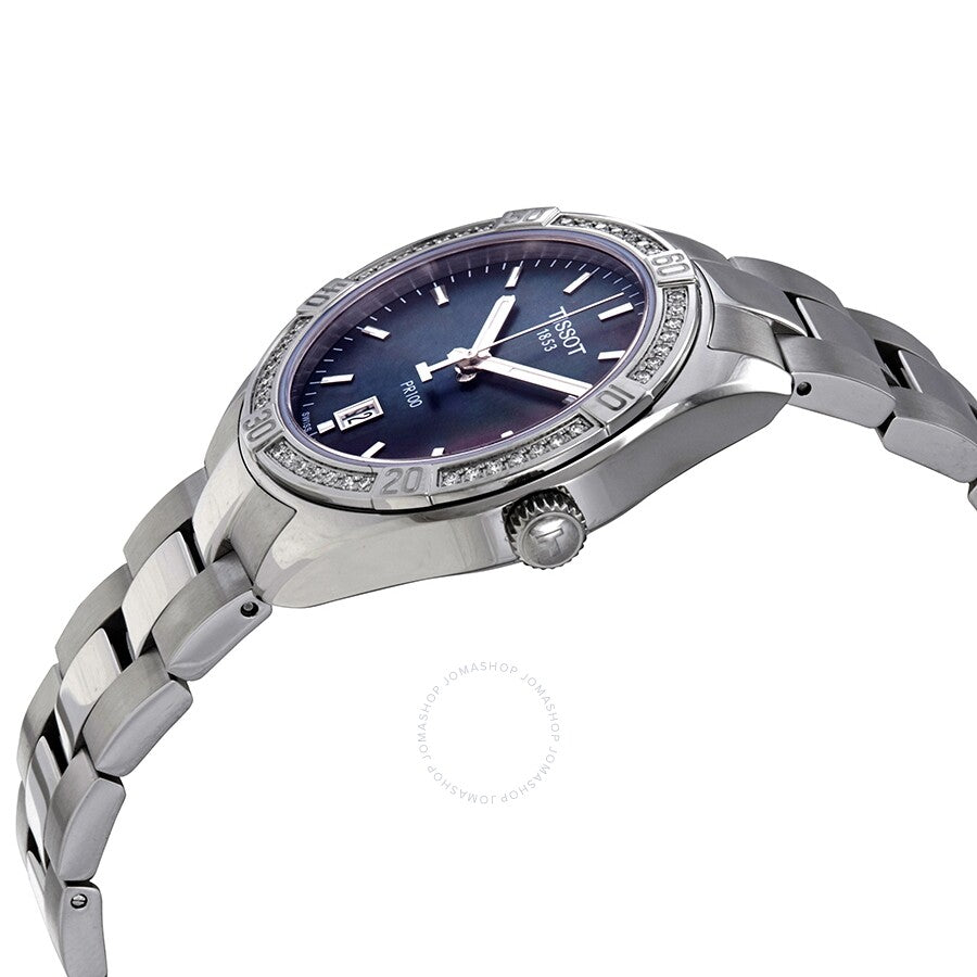 Tissot PR 100 Black Mother of Pearl Dial Ladies Watch T101.910.61.121.00 - The Watches Men & Co #2