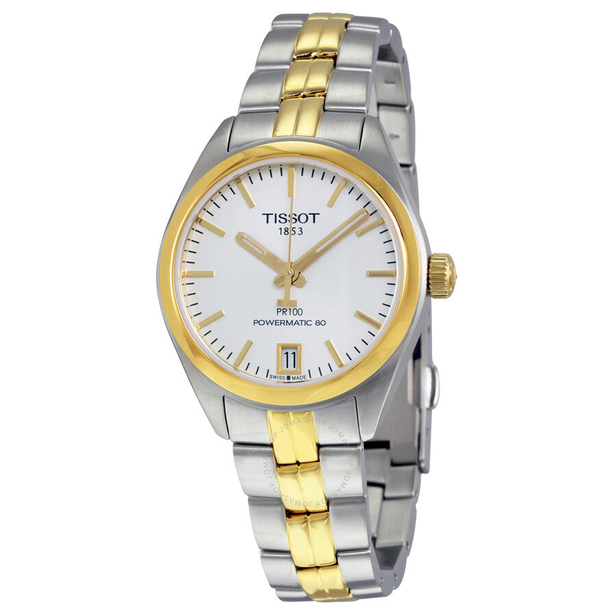 Tissot PR 100 Powermatic Silver Dial Ladies Watch T101.207.22.031.00 - The Watches Men & Co