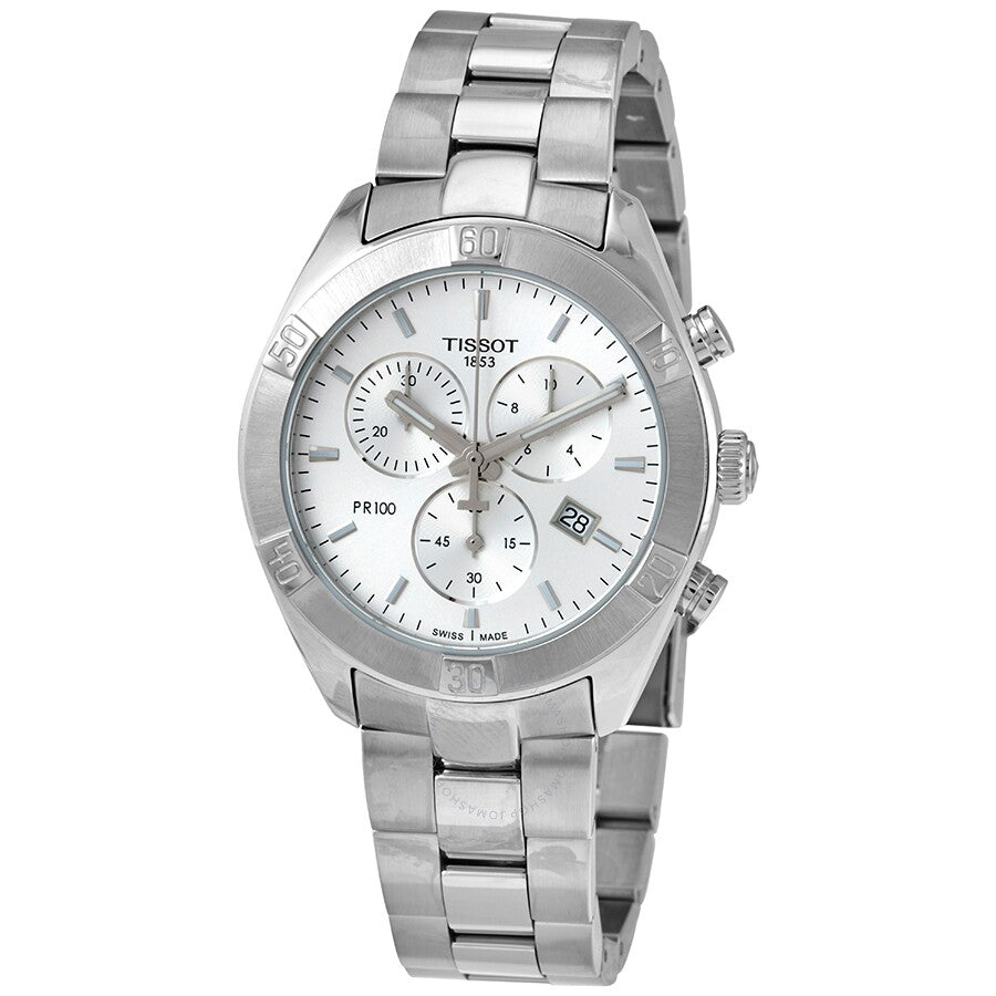 Tissot PR 100 Sport Chic Chronograph Quartz Silver Dial Watch T101.917.11.031.00 - The Watches Men & Co
