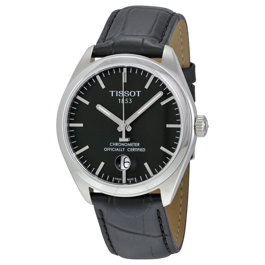 Tissot PR100 Black Dial Black Leather Men's Watch T1014511605100 - The Watches Men & Co
