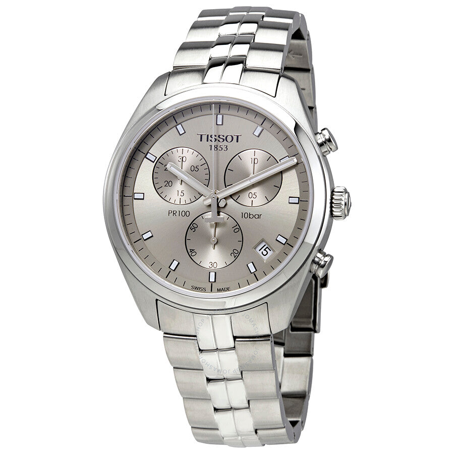 Tissot PR100 Chronograph Rhodium Dial Men's Watch T1014171107100 - The Watches Men & Co