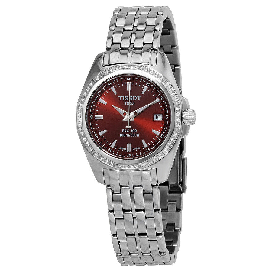 Tissot PRC 100 Diamonds Red Dial Ladies Watch T22.1.181.81
