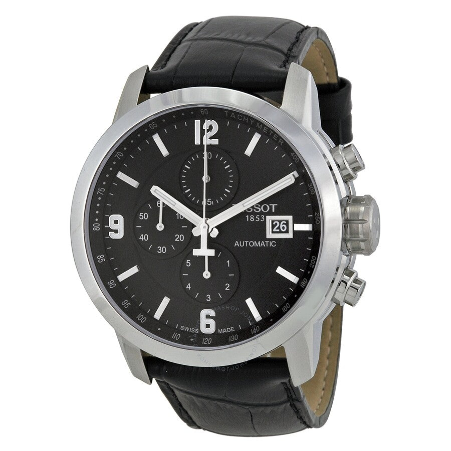 Tissot PRC 200 Black Dial Automatic Men's Leather Watch T055.427.16.057.00 - The Watches Men & Co