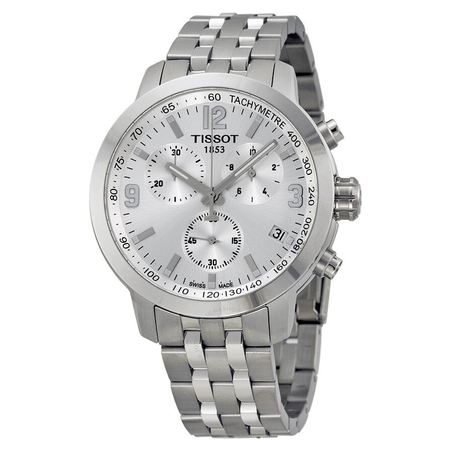 Tissot PRC 200 Chronograph Silver Dial Men's Watch T0554171103700 - The Watches Men & Co