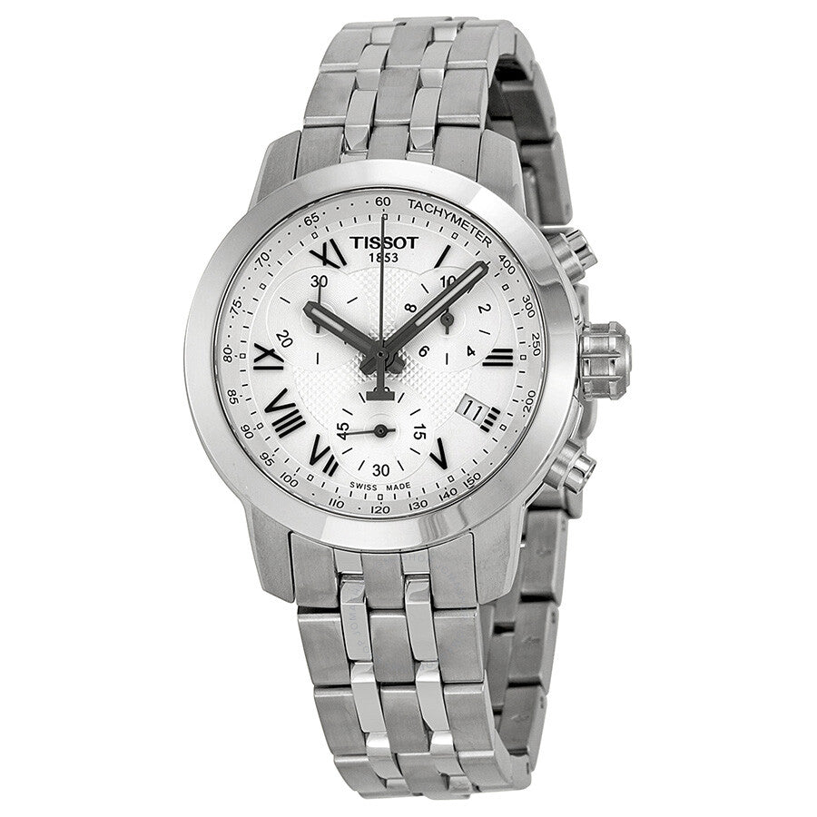 Tissot PRC 200 Chronograph White Dial Ladies Watch T055.217.11.033.00 - The Watches Men & Co