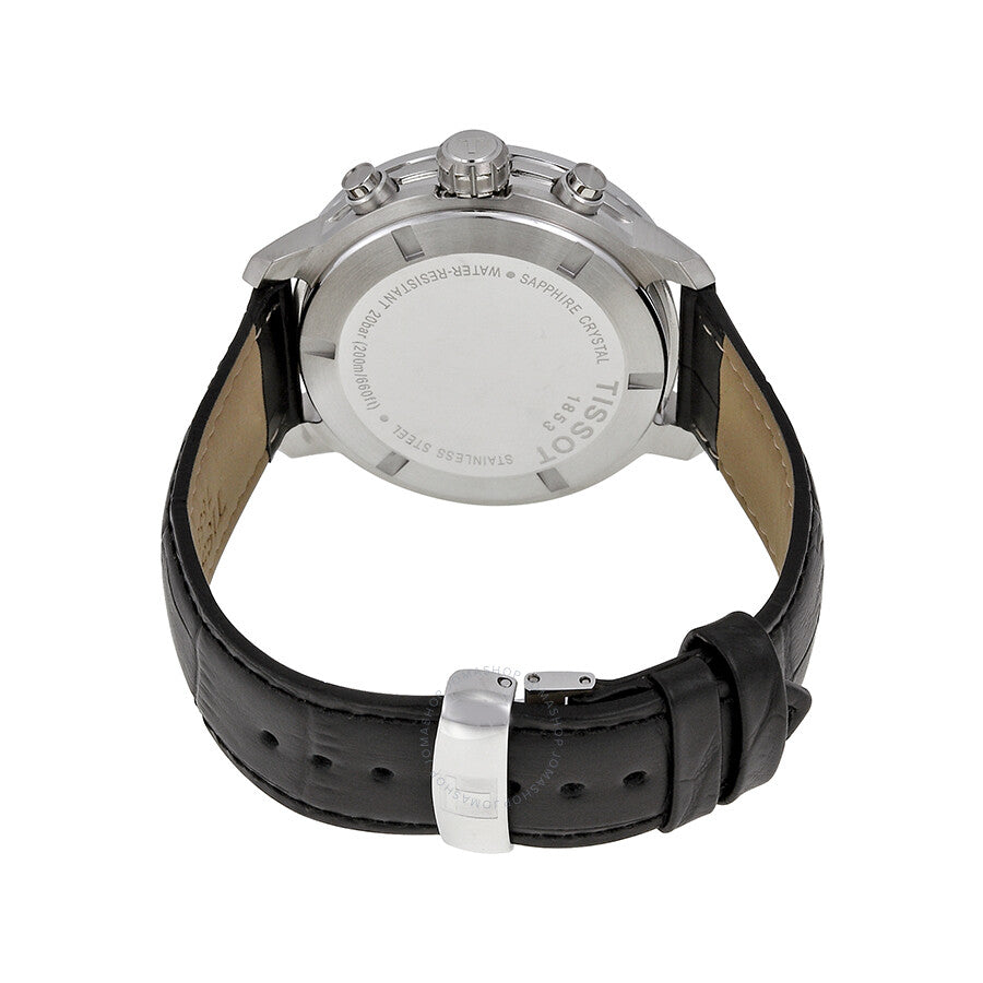 Tissot PRC200 Chronograph White Dial Black Leather Men's Watch T0554171603800 - The Watches Men & Co #3