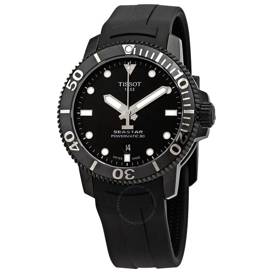Tissot Seastar 1000 Black Dial Automatic Men's Rubber Watch T120.407.37.051.00 - Watches of America