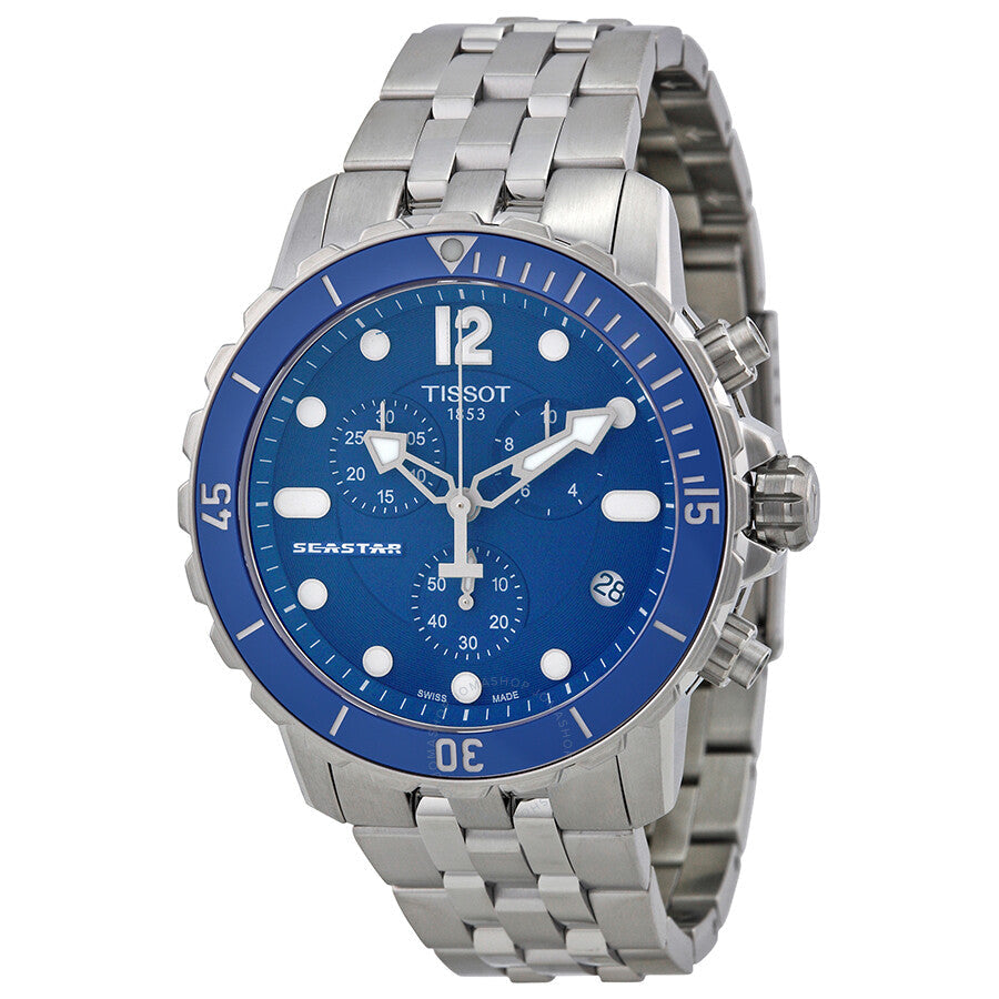 Tissot Seastar Chronograph Blue Dial Men's Watch T0664171104700 - The Watches Men & Co