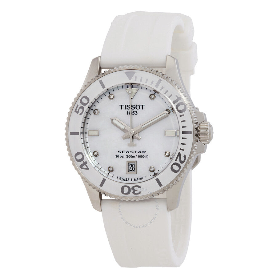 Tissot Seastar Quartz Diamond White Mother of Pearl Dial 