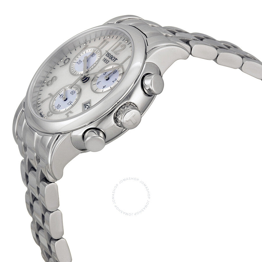 Tissot T Classic Chronograph Mother of Pearl Dial Steel Ladies Watch T0502171111200 - The Watches Men & Co #2