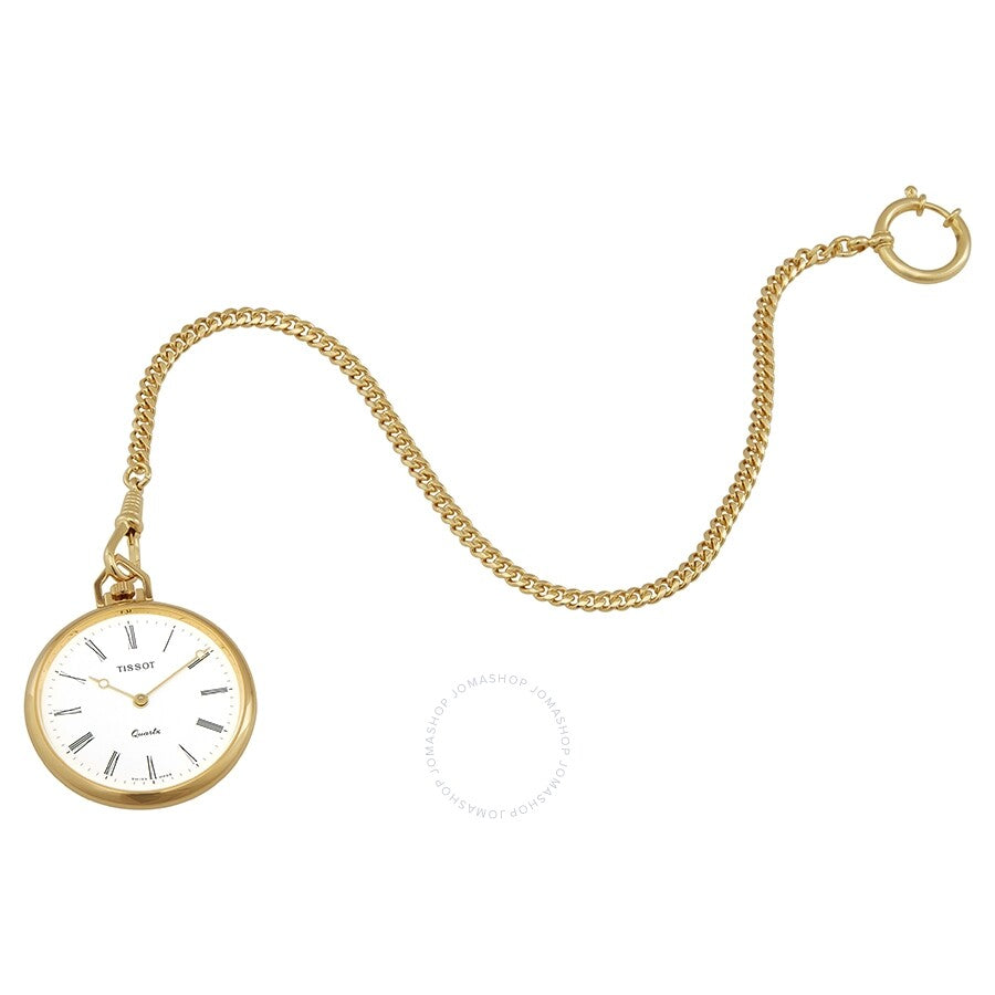 Tissot T-Pocket Lepine Quartz White Dial Unisex Pocket Watch T82.4.553.13 - The Watches Men & Co