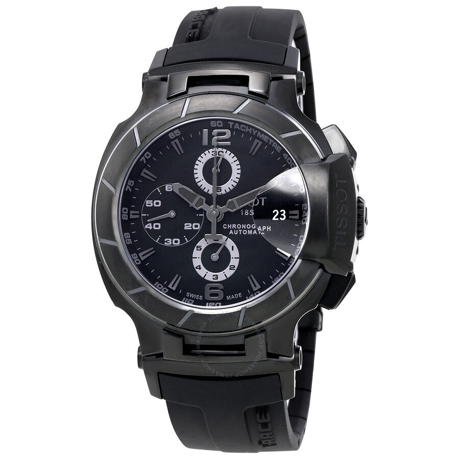 Tissot T-Race Black Dial Chronograph Automatic Black Rubber Men's Watch T048.427.37.057.00 - The Watches Men & Co