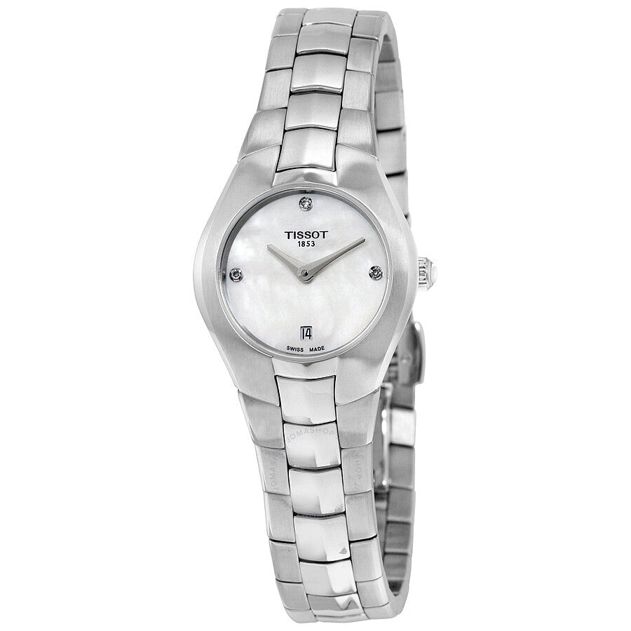 Tissot T-Round White Dial Diamond Ladies Watch T0960091111600 - The Watches Men & Co
