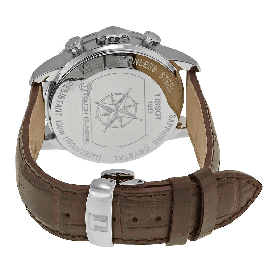 Tissot T-Touch Classic Touch Silver Dial Brown Leather Men's Watch T0834201601100 - Watches of America #3