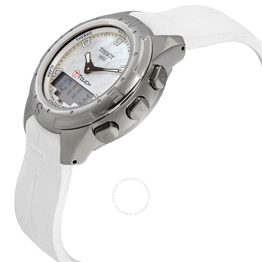 Tissot T-Touch II White Mother of Pearl Dial Ladies Watch T047.220.47.111.00 - The Watches Men & Co #2
