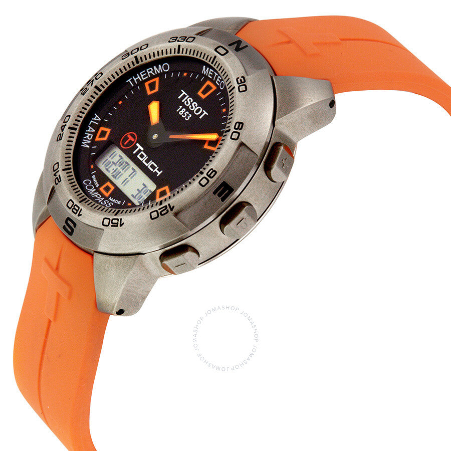 Tissot T-Touch Titanium Analog/Digital Multifunction Orange Rubber Men's Watch T33.7.598.59 - The Watches Men & Co #2