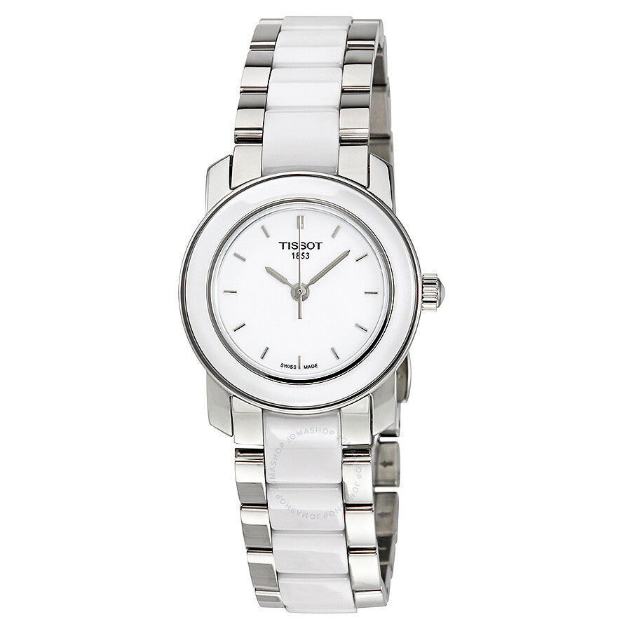 Tissot T-Trend White Ceramic Ladies Watch T0642102201100 - The Watches Men & Co