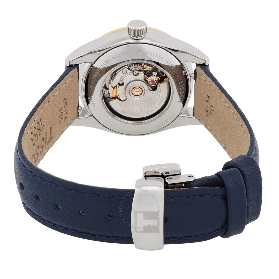 Tissot T-Gold Automatic Diamond Blue Dial Ladies Watch T930.007.46.046.00 - Watches of America #3