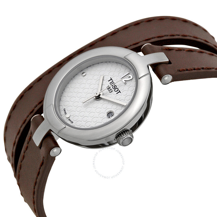 Tissot Trend Silver Dial Brown Leather Ladies Watch T0842101601703 - Watches of America #2