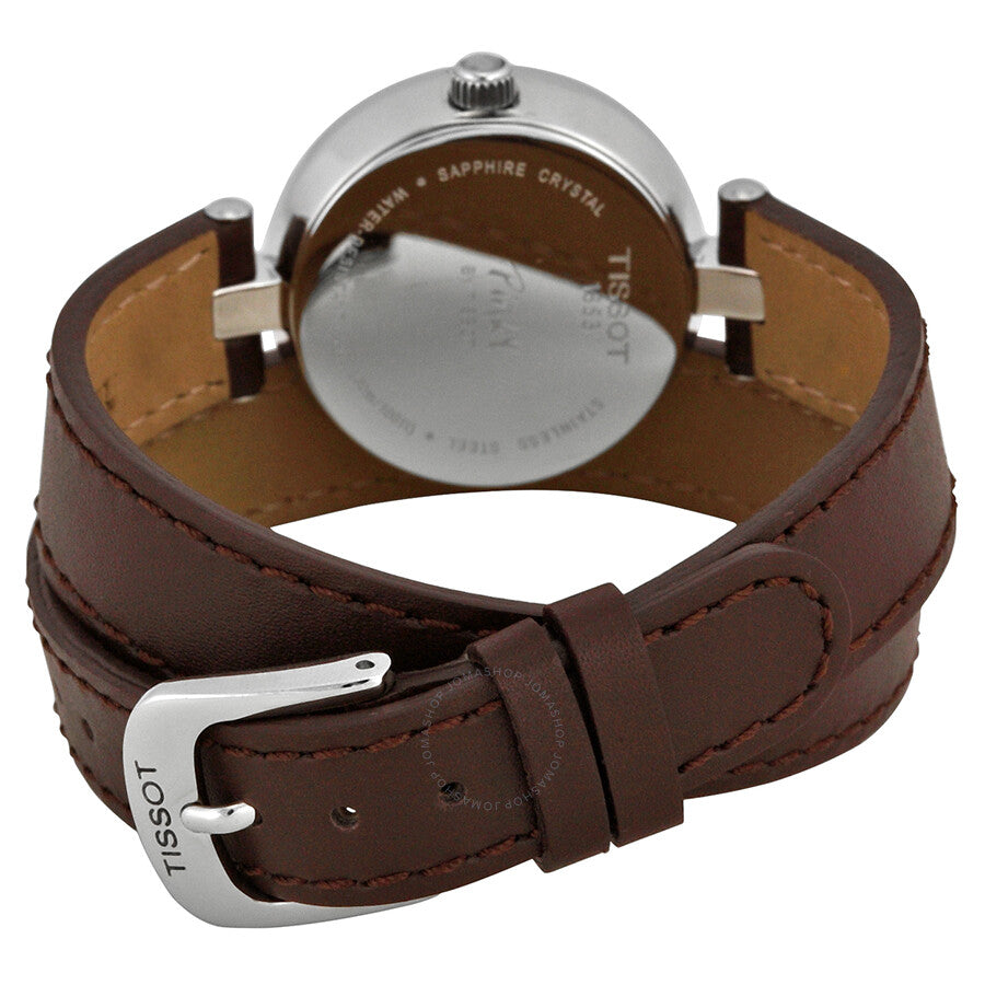 Tissot Trend Silver Dial Brown Leather Ladies Watch T0842101601703 - Watches of America #3