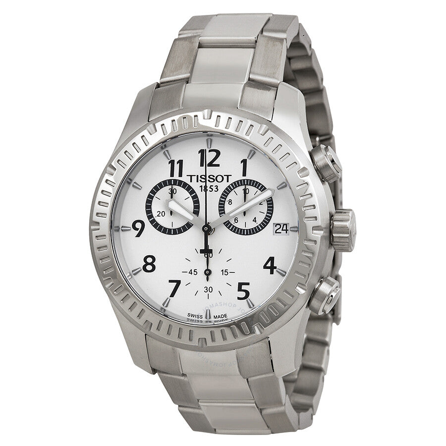 Tissot V8 Chronograph Silver Dial Men's Watch T0394171103700 - The Watches Men & Co