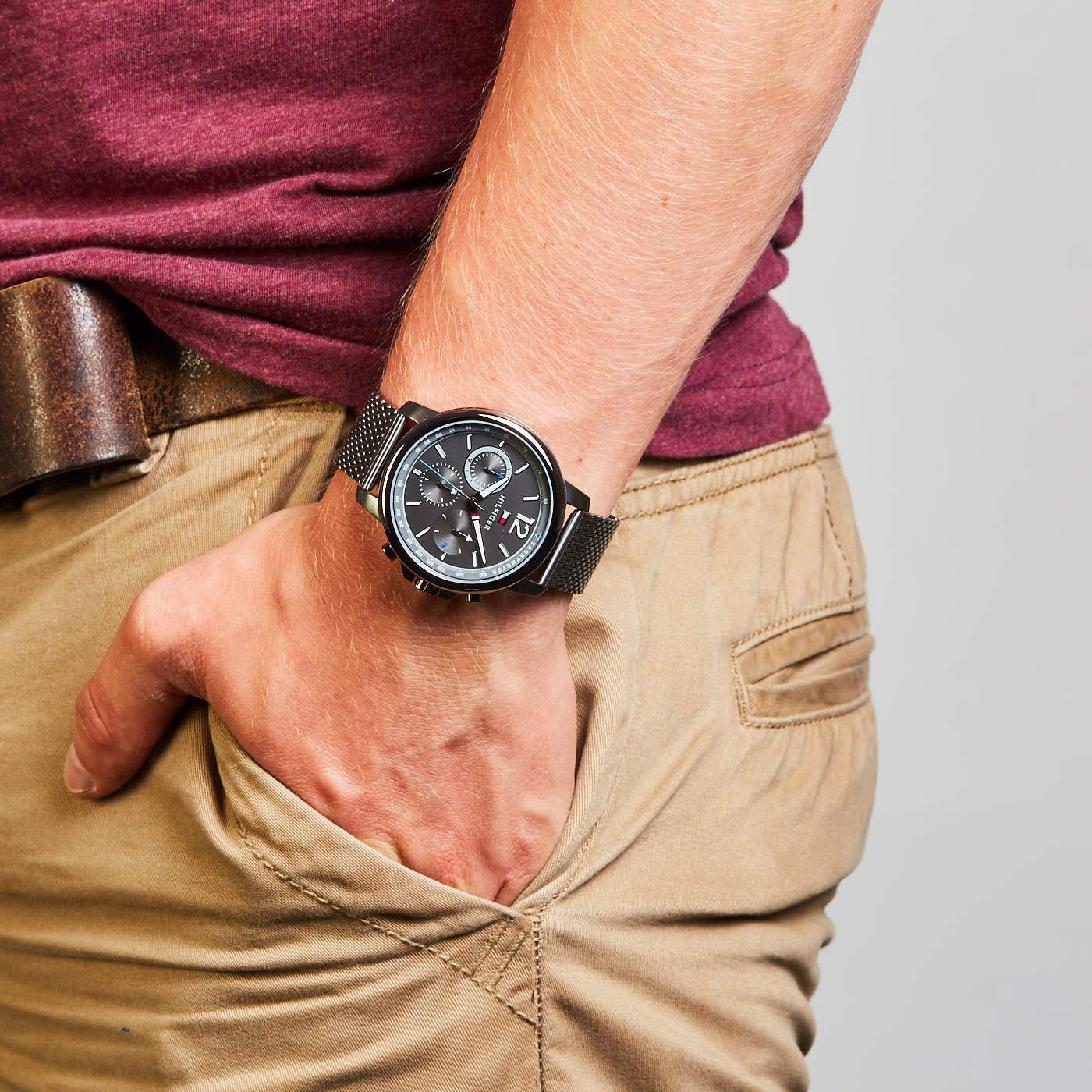 Tommy Hilfiger Reloj cronógrafo para hombre con esfera gris 1791530