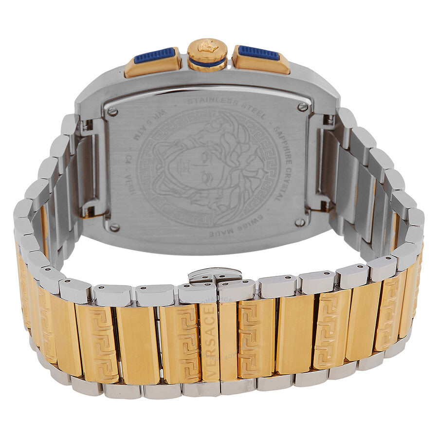 Versace Dominus Chronograph Quartz Blue Dial Two-Tone Men's Watch VE6H00723