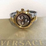Versace Chronograph Two-Tone Stainless Silver Dial Swiss Movt Watch - VEV700519