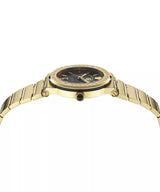 Versace Greca Logo Moonphase Black Dial All Gold Swiss Movt Watch - VE7G00323